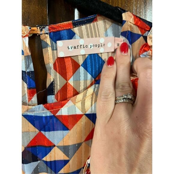 Traffic People Forgiven Dress in Peach and Red, size medium - Picture 7 of 14